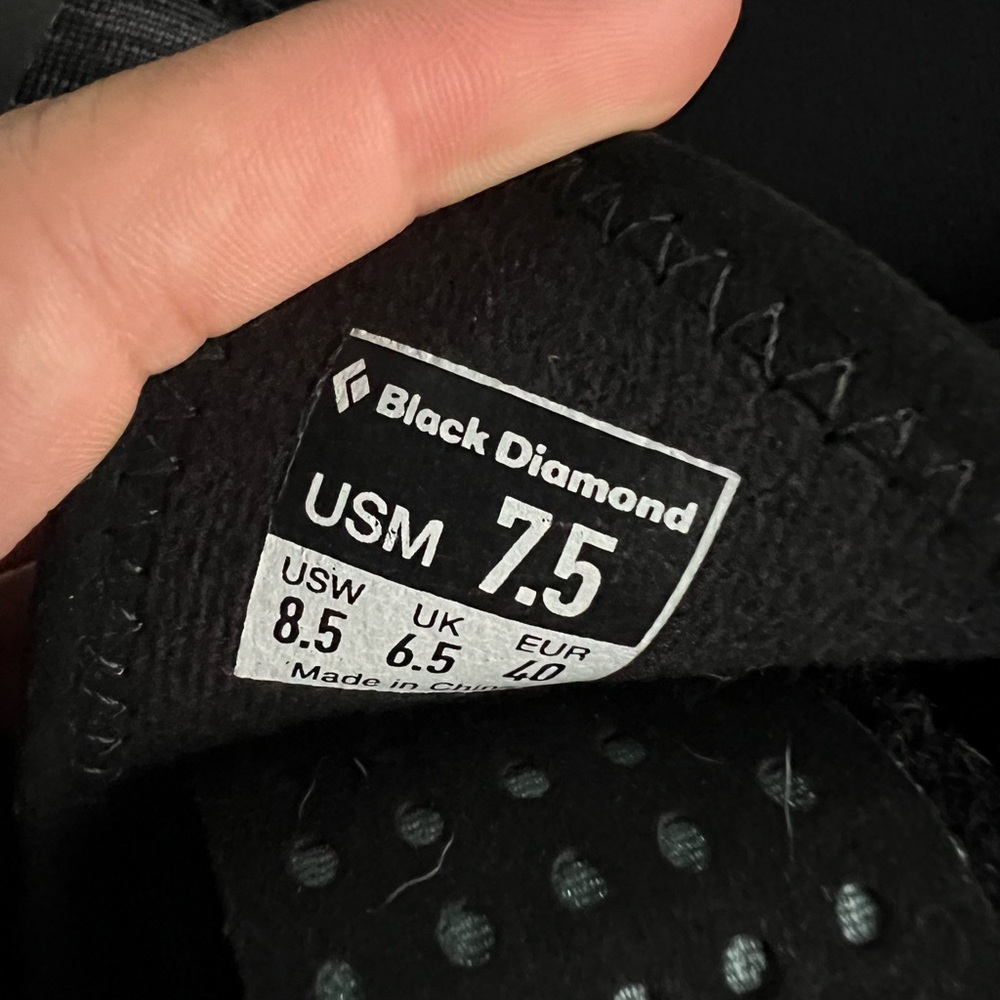 Black Diamond climbing shoes